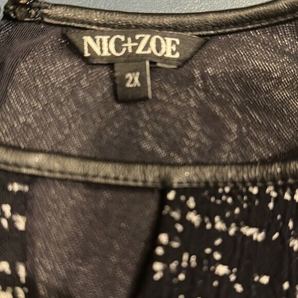 Nic Zoe Dress Womens 2X XXL Black Midi Career Office Knit Zip Capsule - Picture 10 of 11